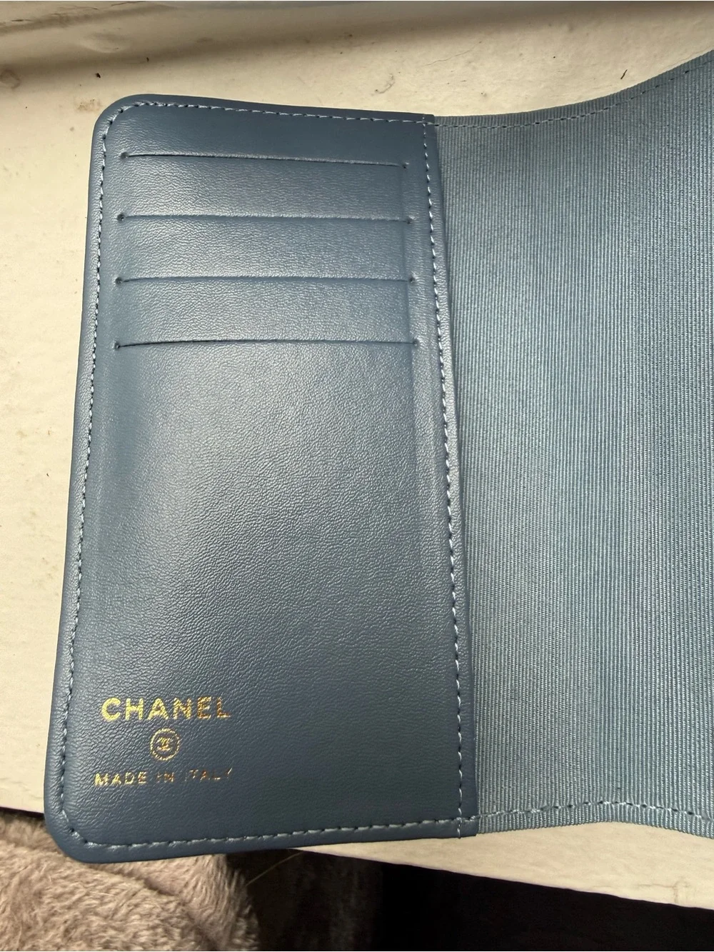 CHANEL Denim CC Logo Bi-Fold Card Wallet GWP